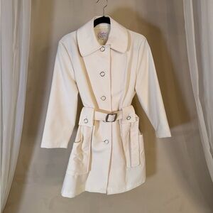 Vintage Cream Belted Trench Coat